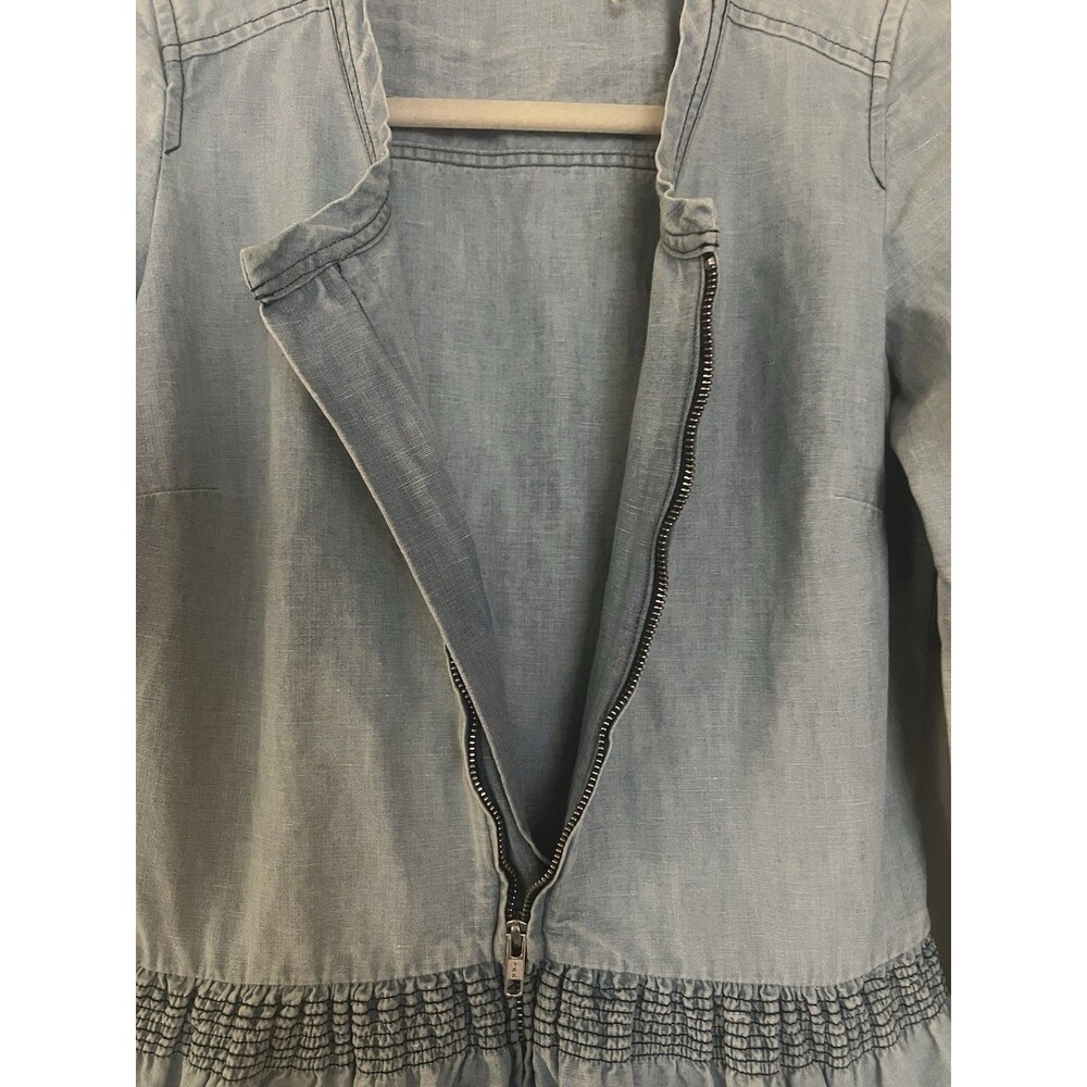 Isabel Marant Etoile Denim Mini Dress 38 M Coquette Utility Indie Cotton Linen - Picture 4 of 6